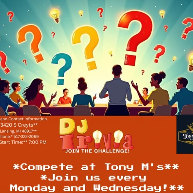 Every Monday and Wednesday DJ Trivia