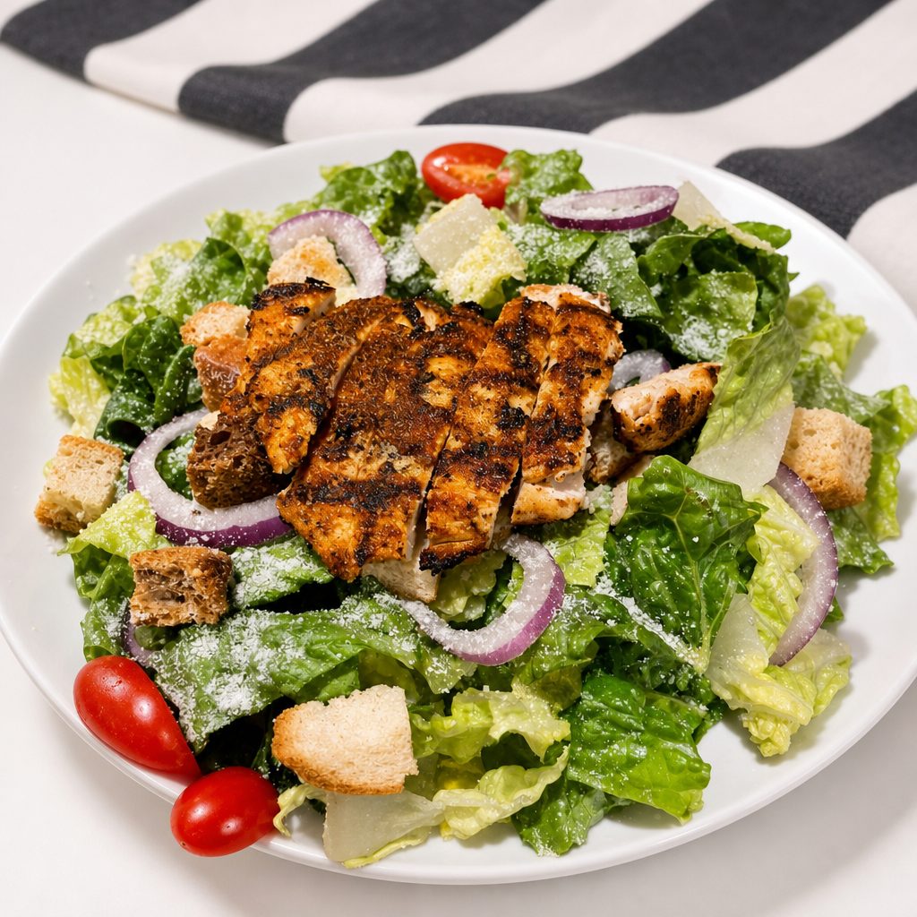 Cajun Chicken Caesar Salad.