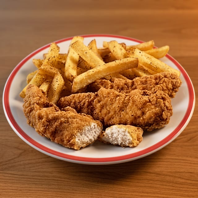 Kids Chicken Tender & Fries.